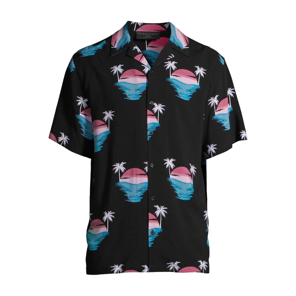 Men's Fun Button down Sunset Palm Tree SO SOFT